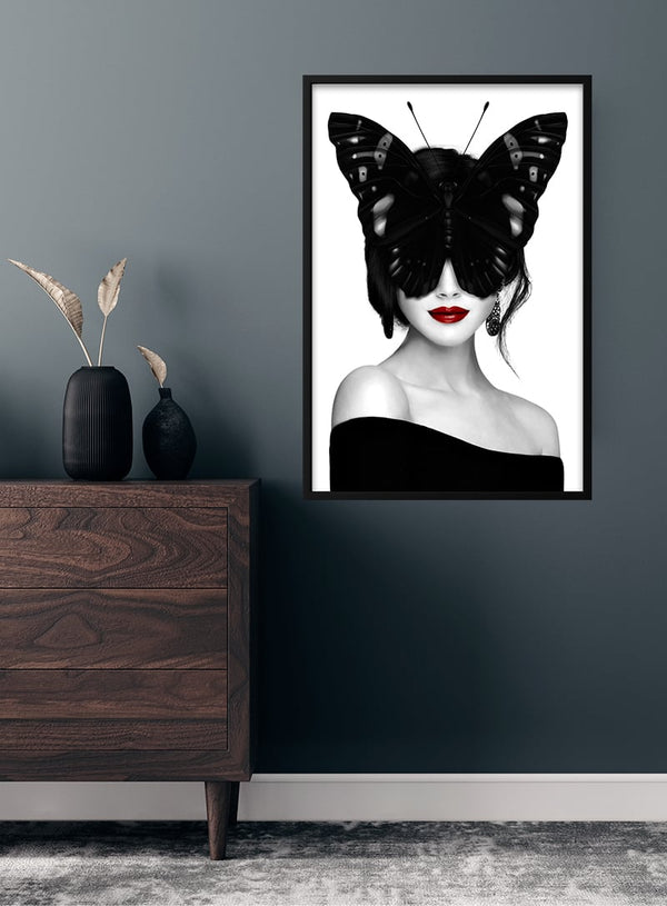 Plakat med sommerfuglemotiv