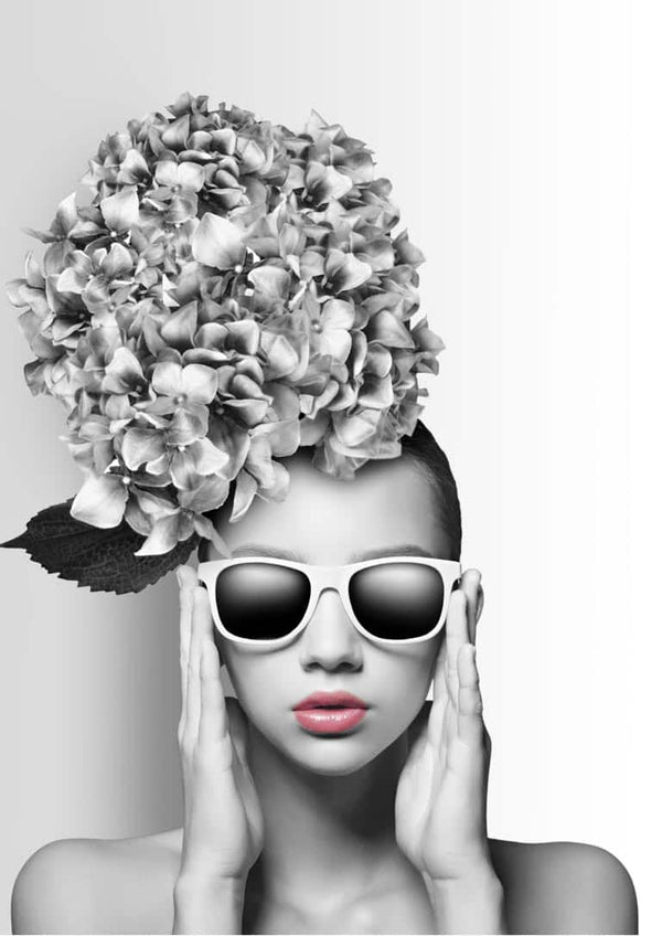 Blomsterpige med solbriller 2 plakat