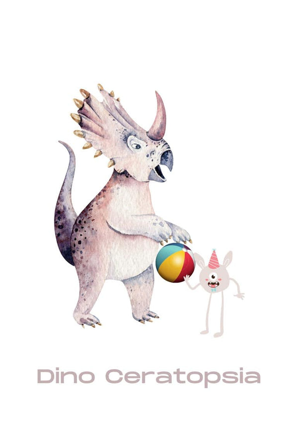 Fed Dinosaurus plakat til børn