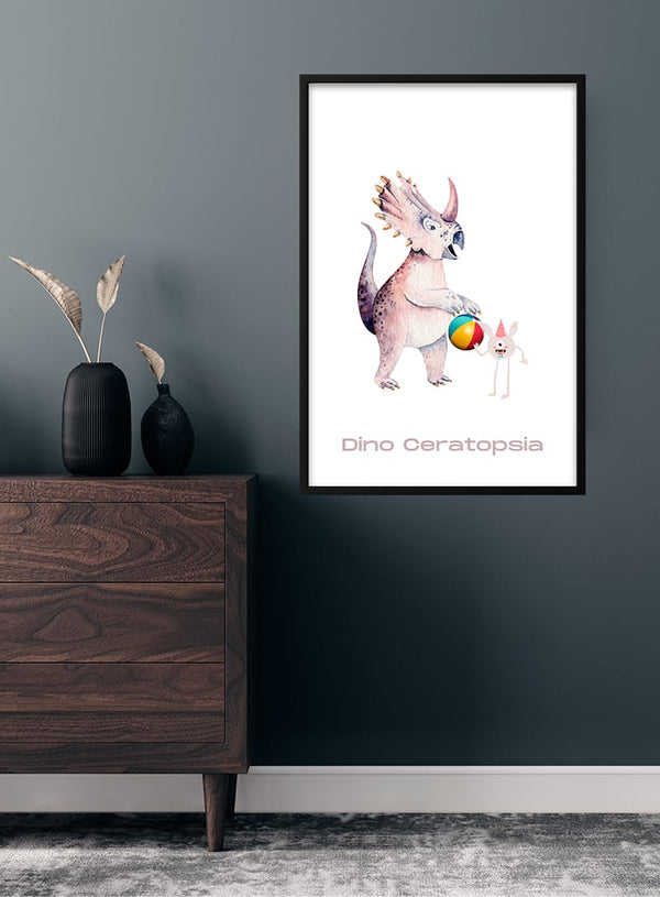 Fed Dinosaurus plakat til børn