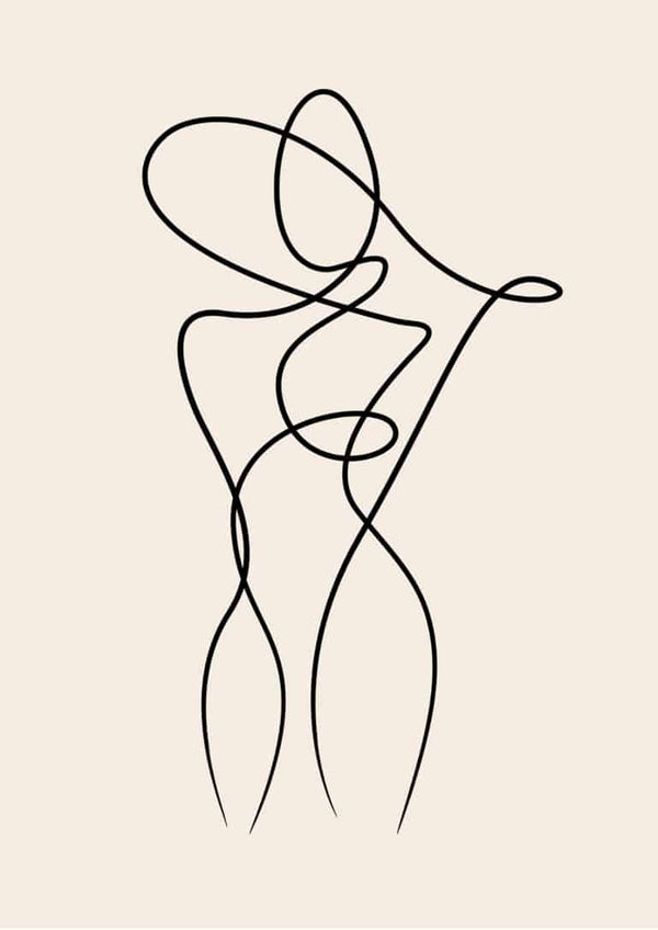 Line art kvinde #2 kunst plakat