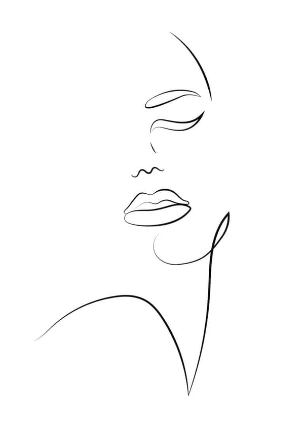 minimalistisk kunstposter med kvinde