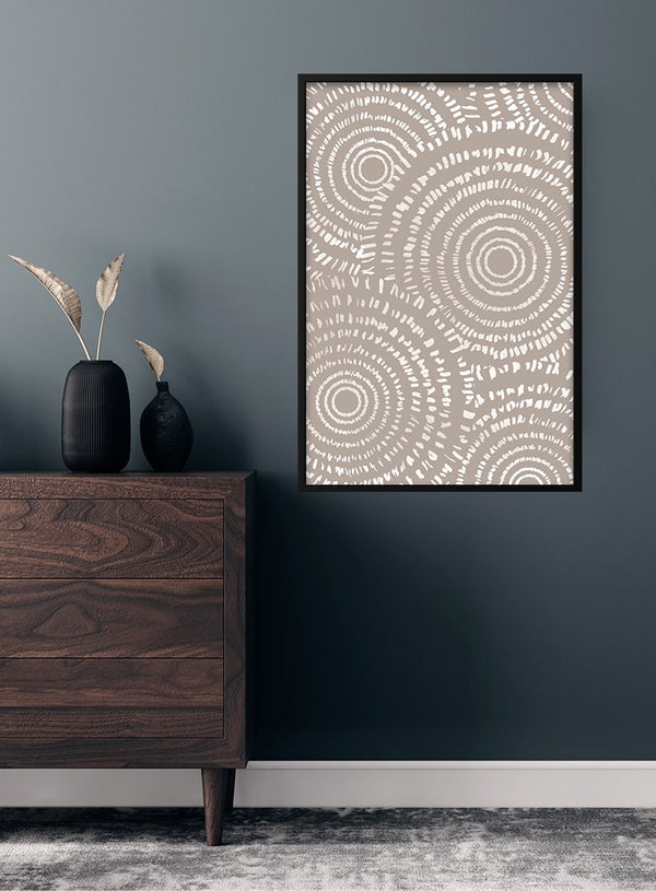 Brune cirkler på kunst plakat til stuen