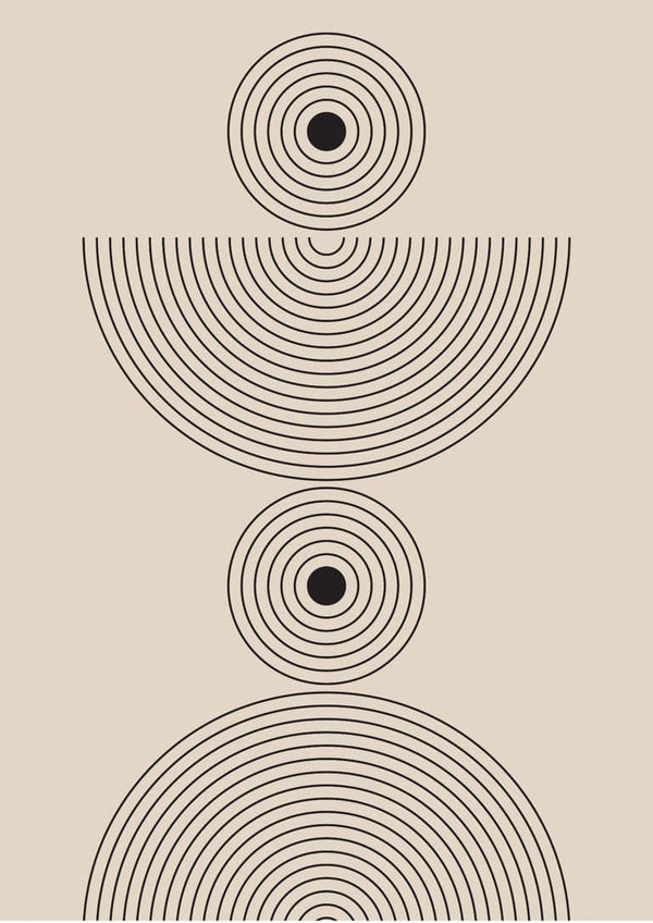 halvcirkel kunst plakat til stuen