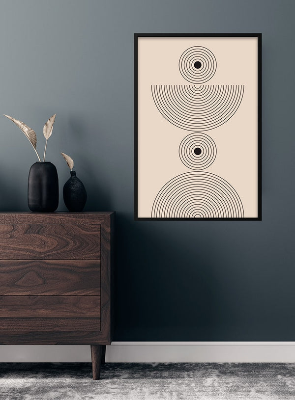 halvcirkel kunst plakat til stuen