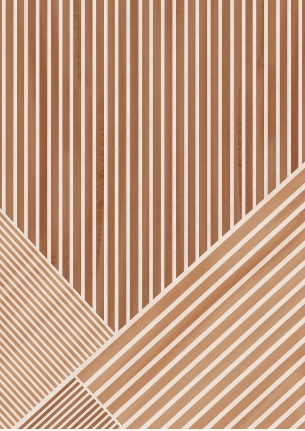 brune linjer kunst plakat til stuen