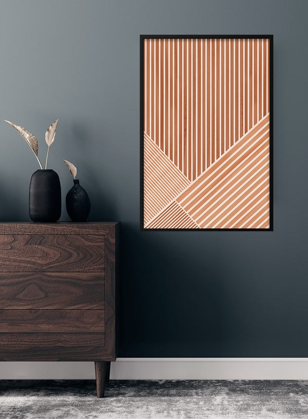 brune linjer kunst plakat til stuen