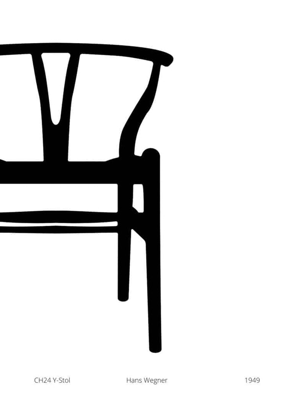 Y-stolen af Hans Wegner som poster til stuen