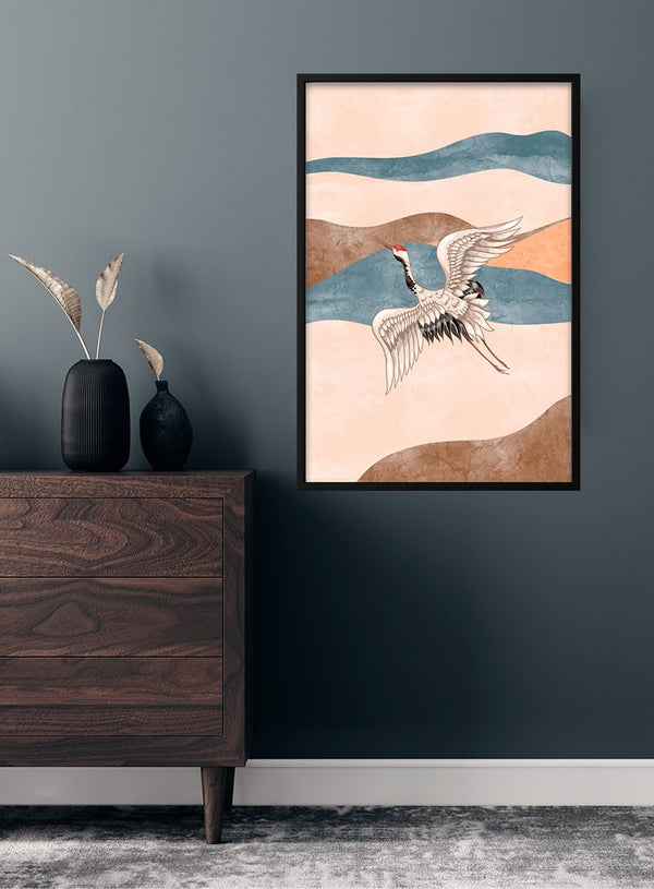 japansk kran kunstplakat