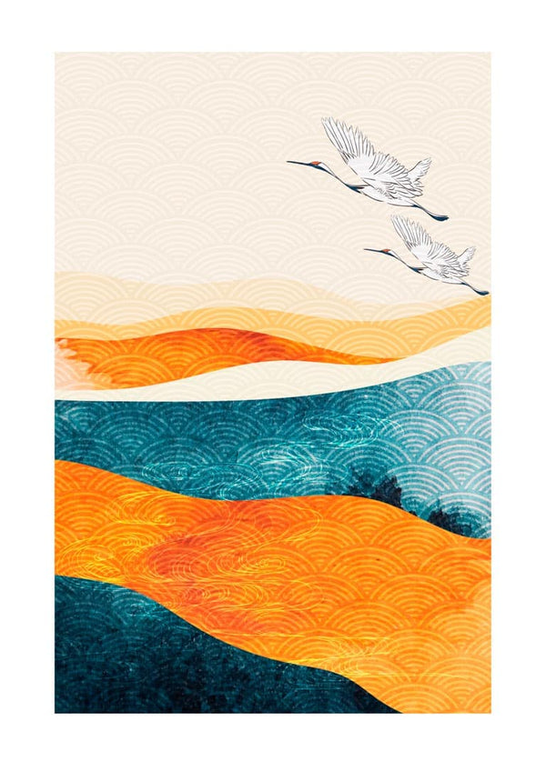 japanske kraner #2 kunstplakat