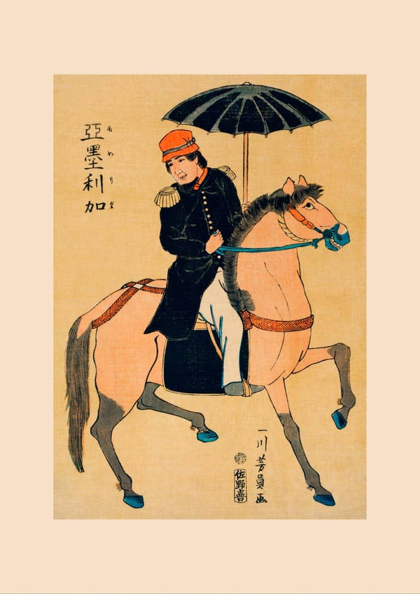 Amerika af Utagawa Yoshikazu japansk kunstplakat