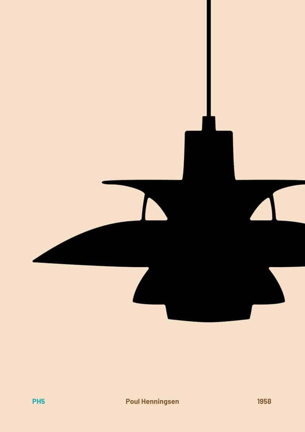 PH5 af Poul Henningsen som poster til stuen