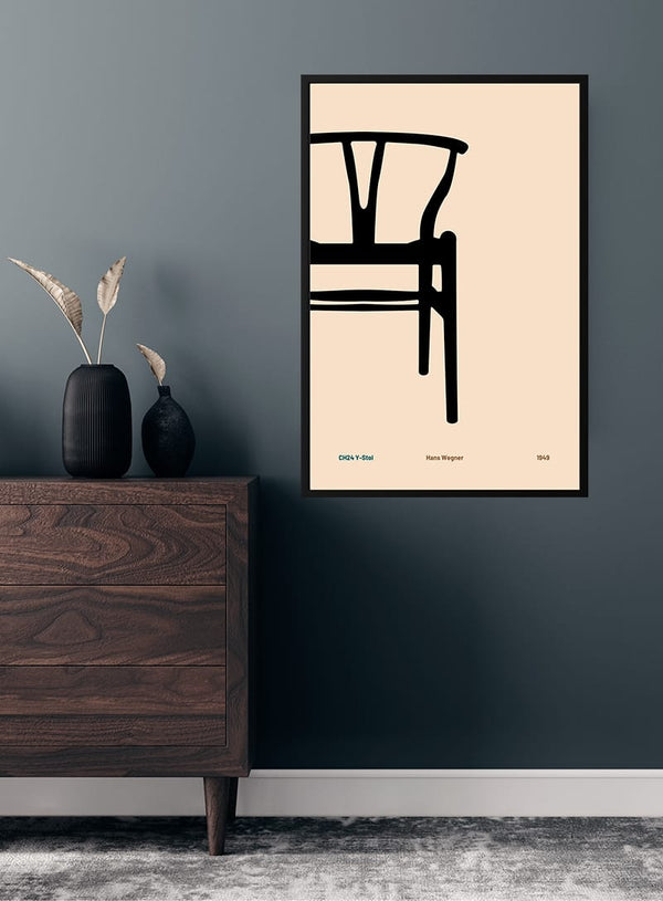 Y-stolen af Hans Wegner som poster til stuen