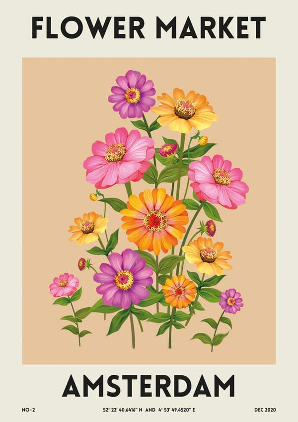 Blomstermarked - Amsterdam plakat