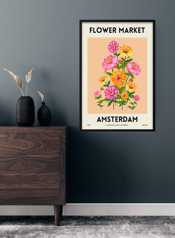 Blomstermarked - Amsterdam plakat