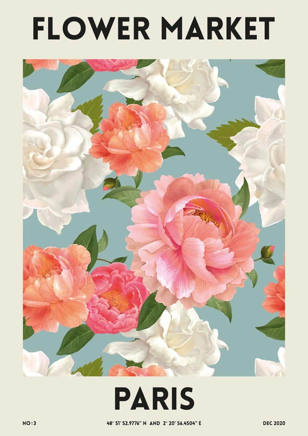 Blomstermarked - Paris plakat