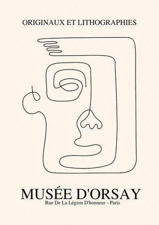 Picasso-inspireret plakat med ansigtsaftryk