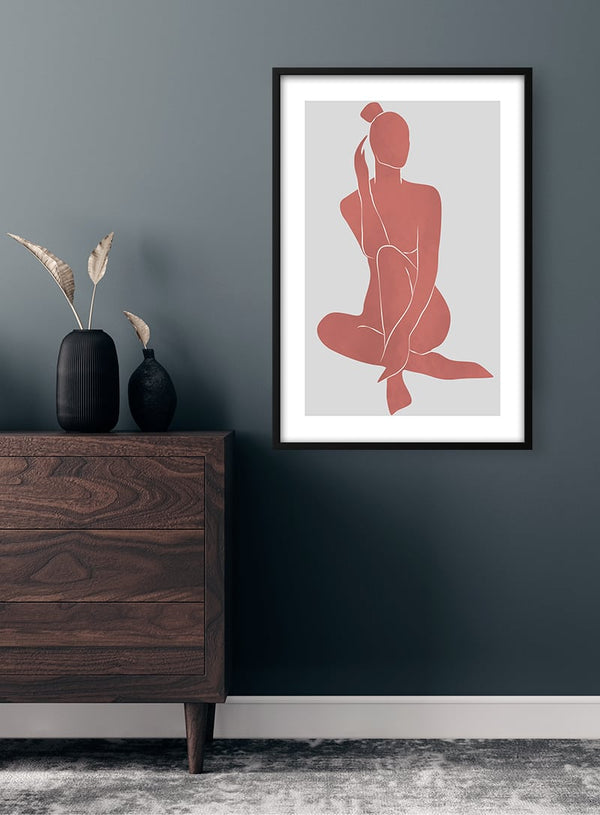 Abstraktioner i rødt plakat