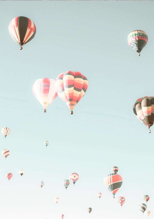 Plakat med varmluftballoner