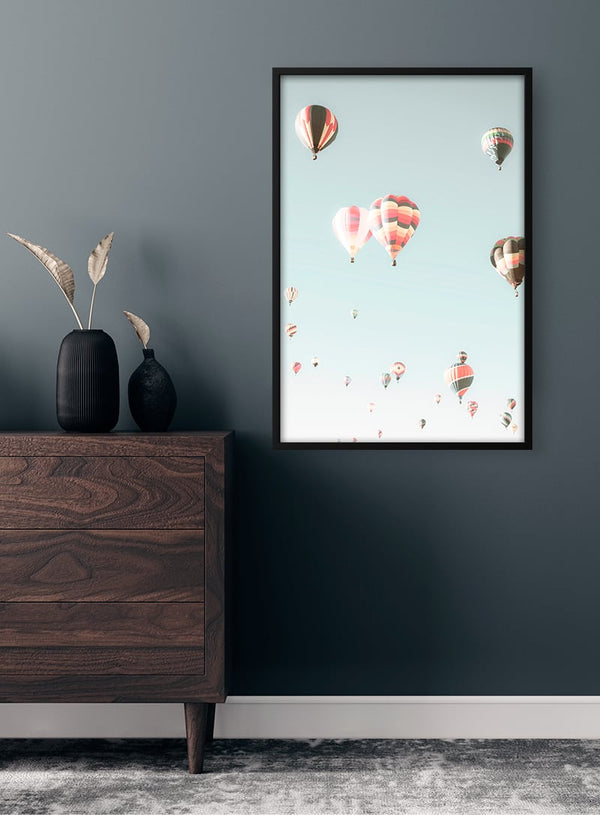 Plakat med varmluftballoner
