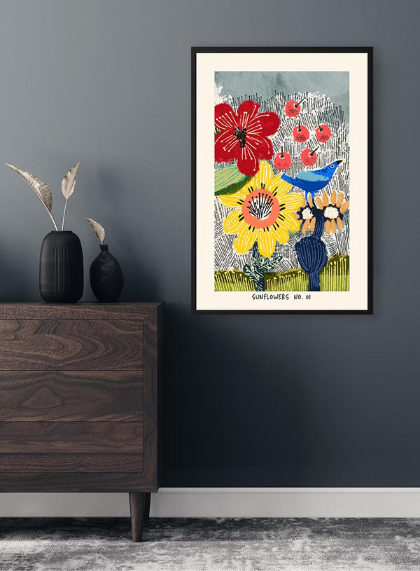 Flowerbomb Solsikker nr. 01 Plakat