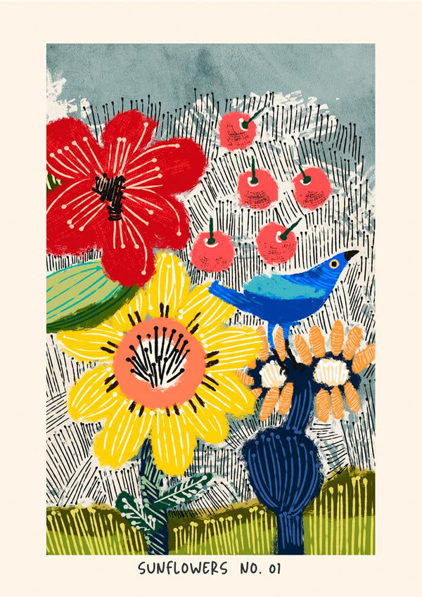 Flowerbomb Solsikker nr. 01 Plakat