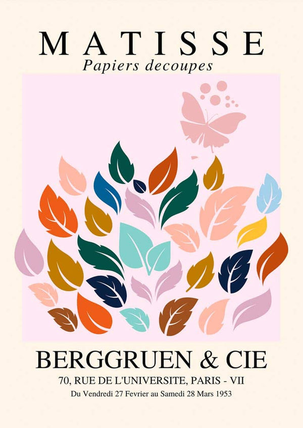 Matisse inspireret Papier Decoupe plakat