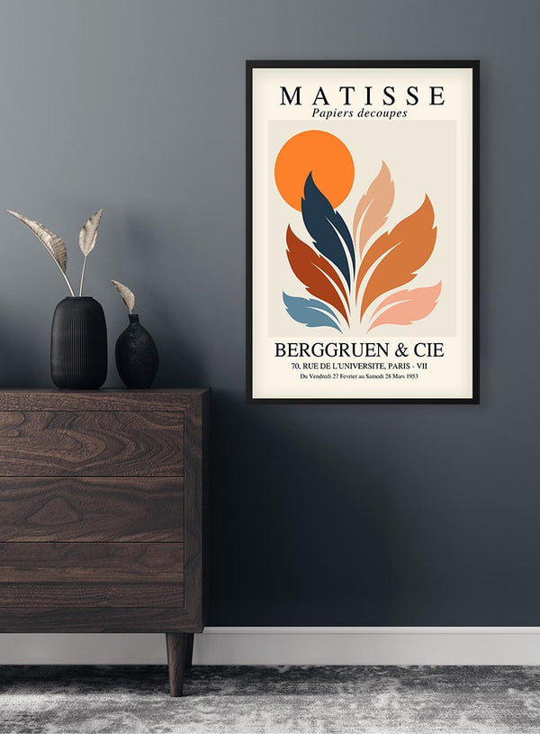 Matisse-inspireret orange solplakat