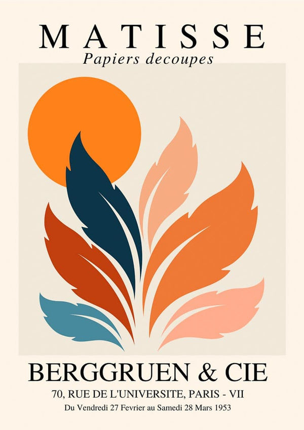 Matisse-inspireret orange solplakat