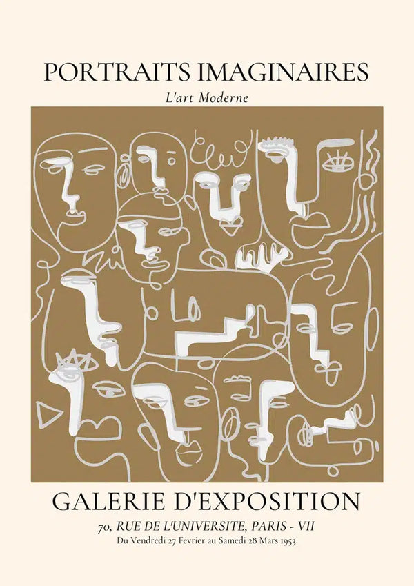 Portrætter Imaginaires Brun plakat