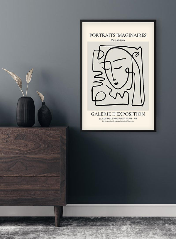 Portrætter Imaginaires Grå plakat