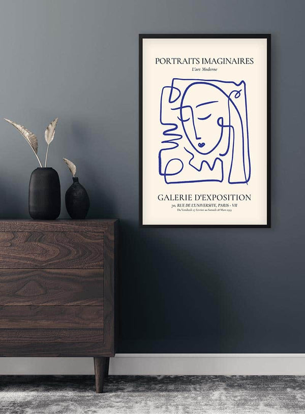 Portrætter Imaginaires Blå plakat