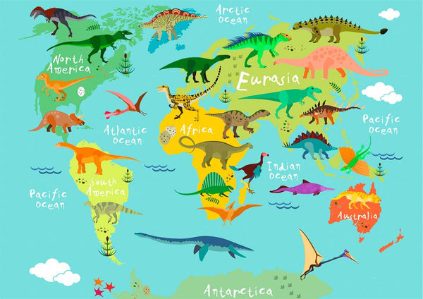 Dinosaur Verdenskort Plakat til børn