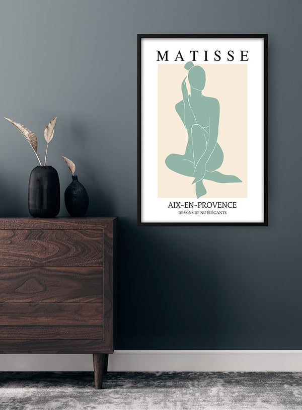Matisse inspireret grøn decoupe plakat
