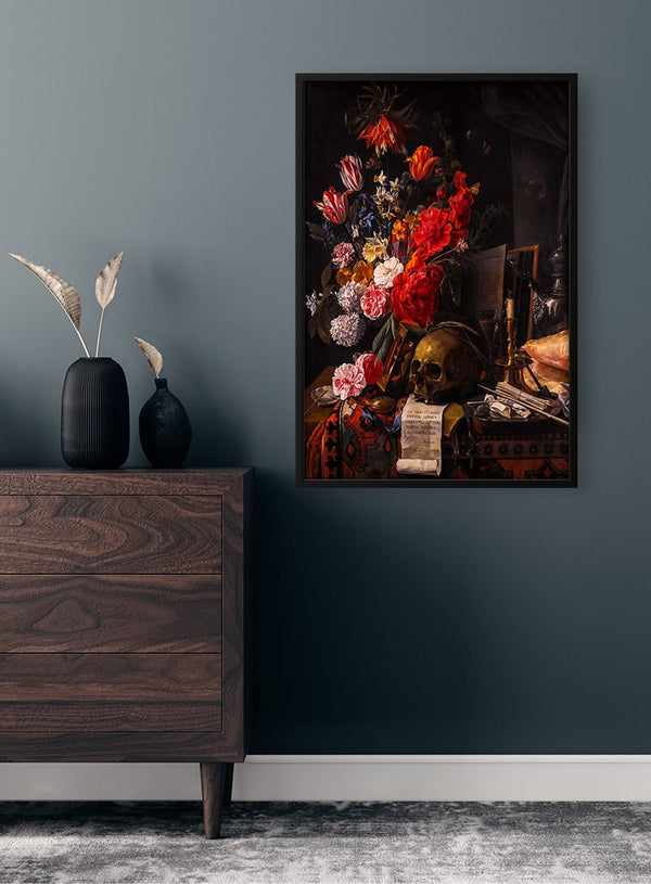 Kranie og blomster vintage plakat