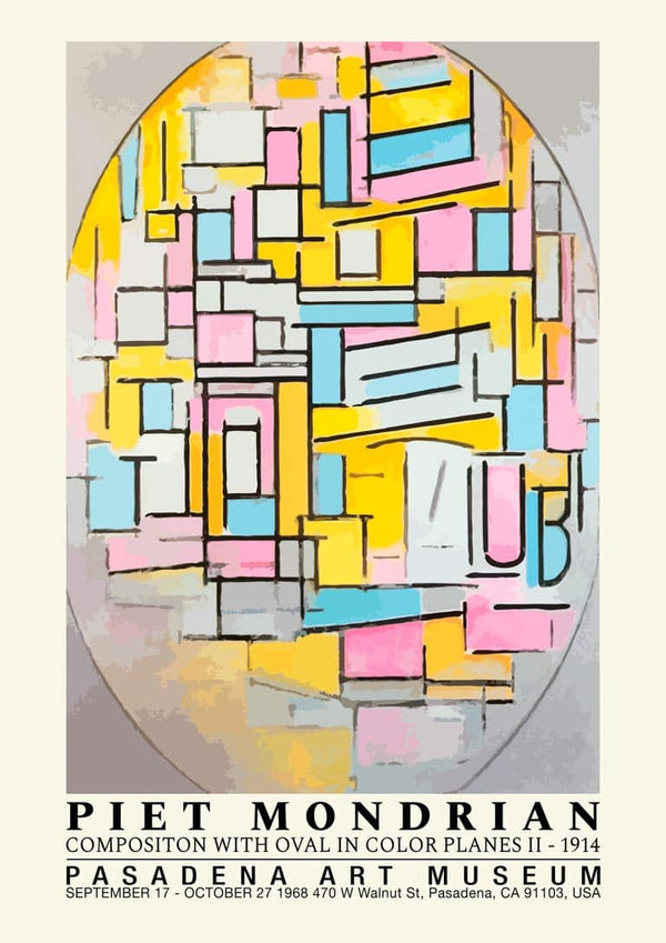 Piet Mondrian - Oval Komposition Plakat