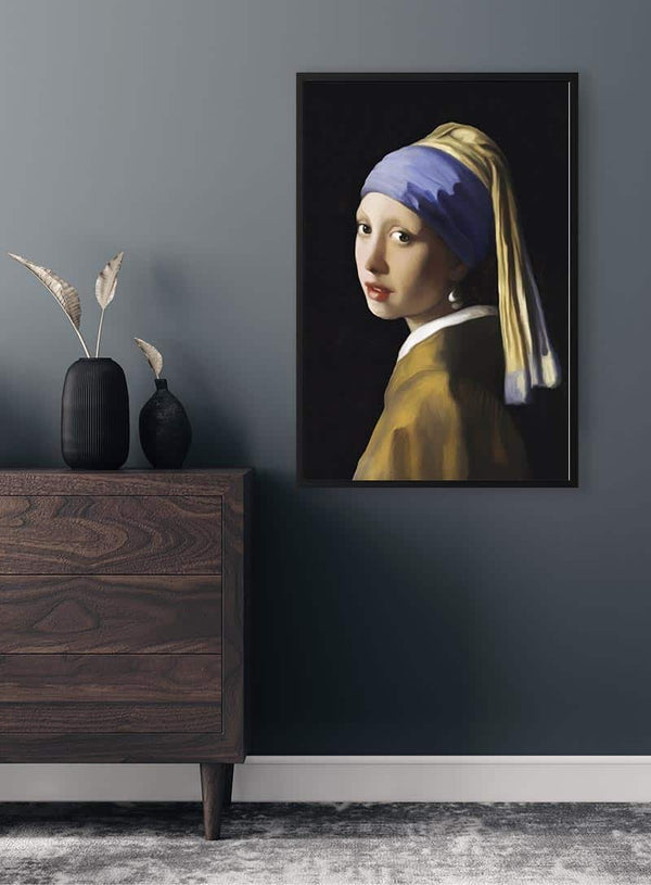 Johannes Vermeer - Pigen med perleøreringen Plakat