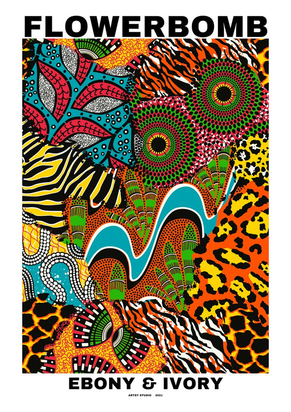 Flowerbomb Ebony & Elfenben Plakat