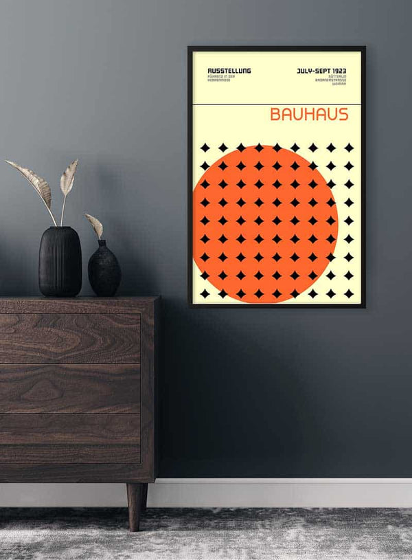 Bauhaus Orange & Stjerner Weimar Plakat