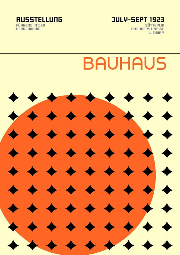 Bauhaus Orange & Stjerner Weimar Plakat