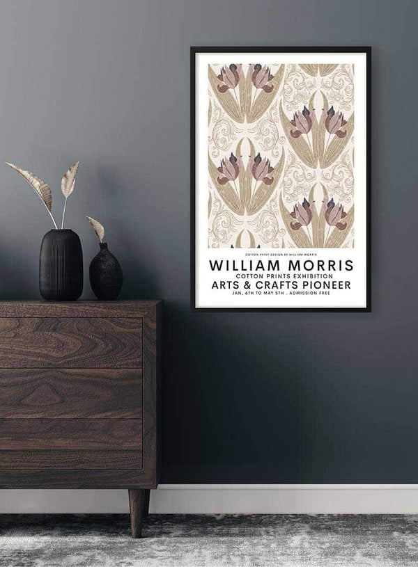 William Morris røde tulipaner plakat
