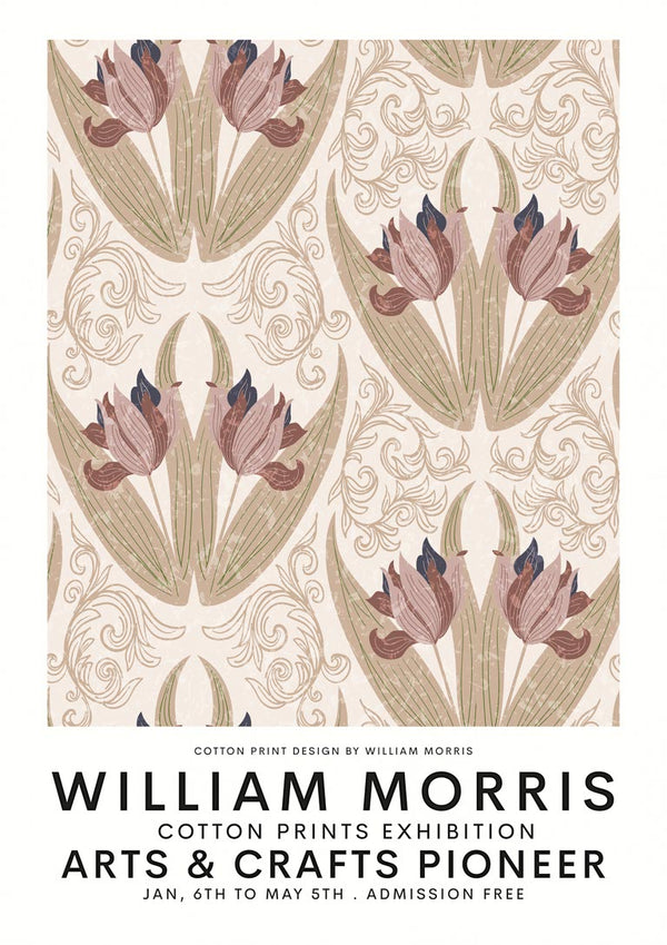 William Morris røde tulipaner plakat