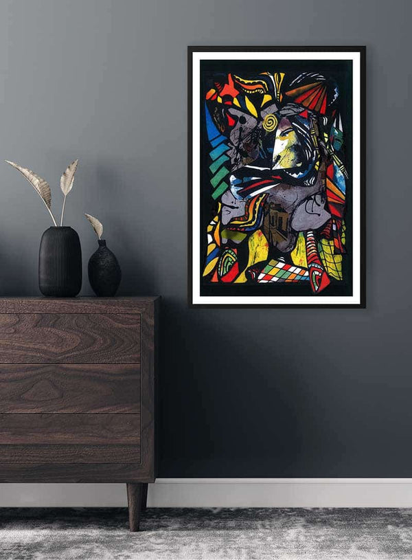 Farvet collageplakat
