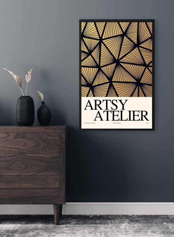 Gul mesh Artsy Atelier-plakat
