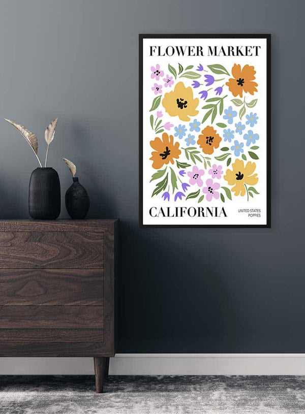 Blomstermarked Californien Plakat
