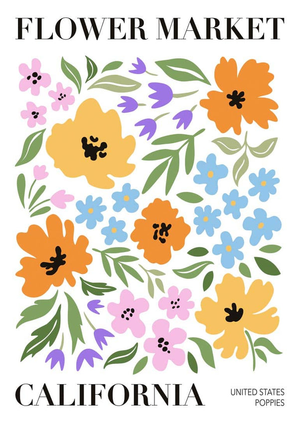 Blomstermarked Californien Plakat