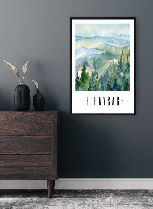 Grøn Paysage-plakat
