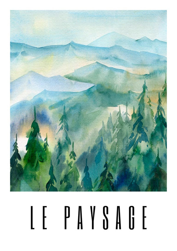 Grøn Paysage-plakat