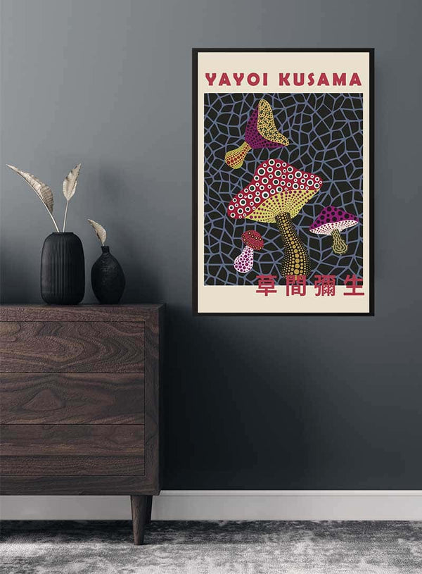 Yayoi Kusama Rød Svampe Plakat
