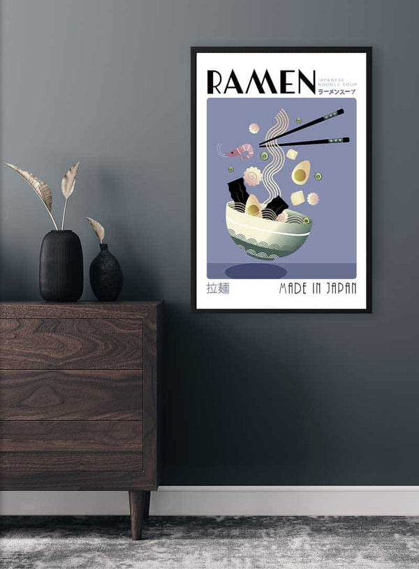 Rahmen Noodles Blå Plakat